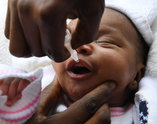 A baby is being vaccinated