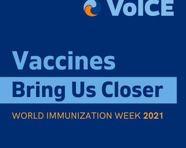 Banner for VoICE World Immunization Week 2021