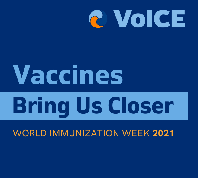 Banner for VoICE World Immunization Week 2021